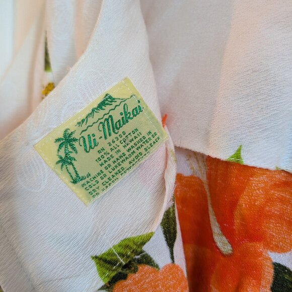 Authentic Vintage Hawaiian Midi Dress Mumu – Ui Maikai – Made in Hawaii USA – XS - Picture 10 of 10